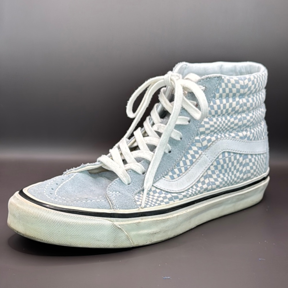 Vans™️ SK8-HI 38 DX Anaheim Factory 'Lt Blue Warp Check' Men's Sz 9.5